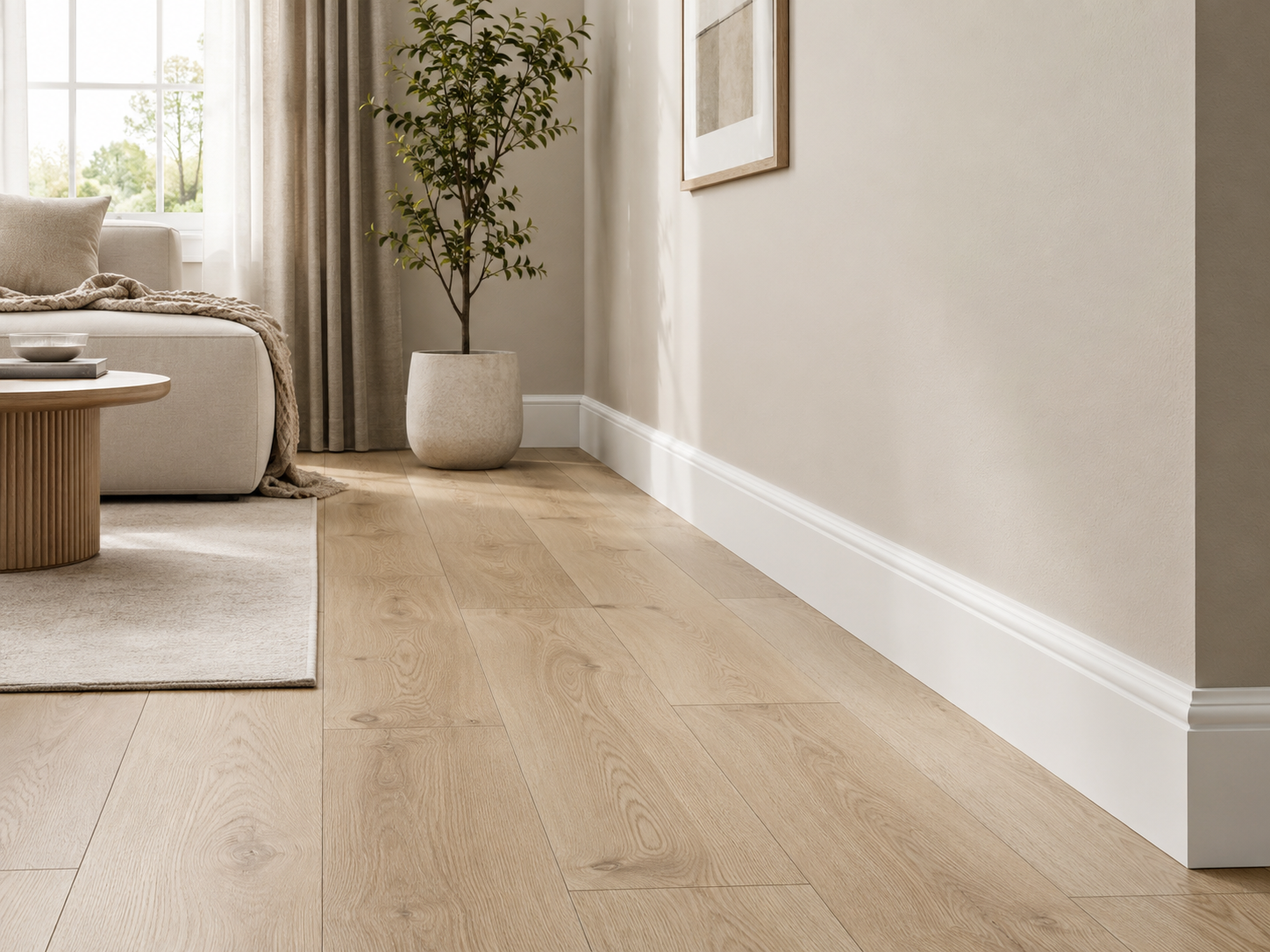 Белый плинтус Alpine Floor 1